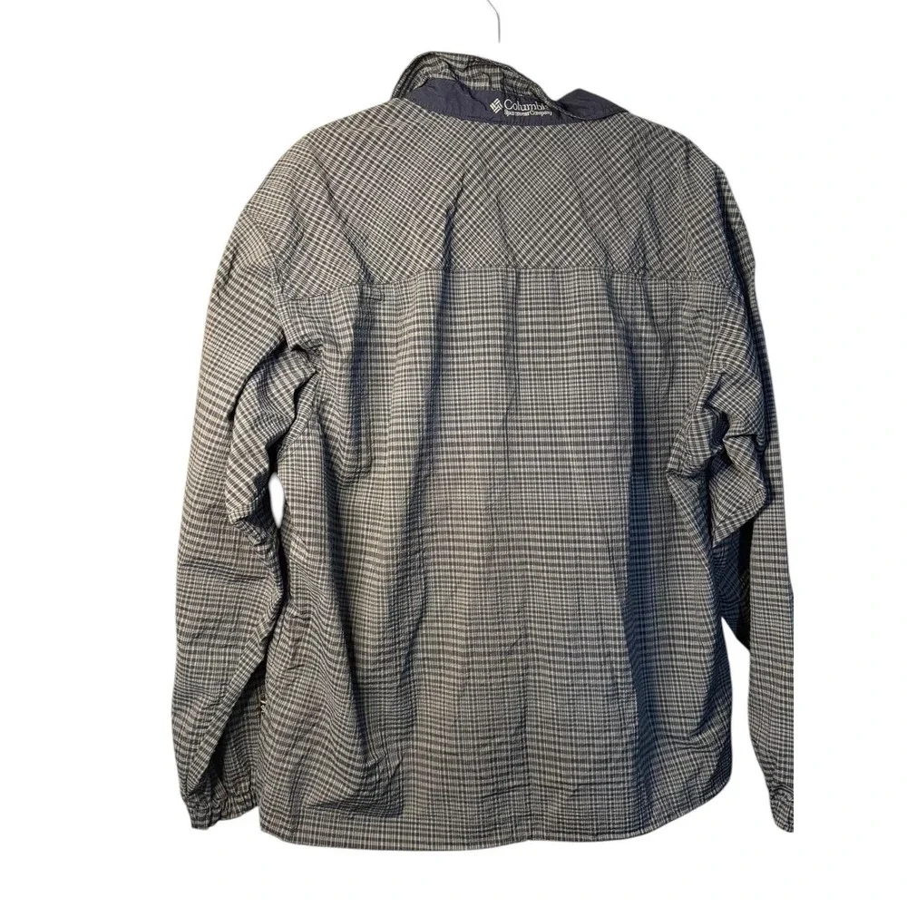 VTG Columbia Windbreaker Navy‎ Plaid Quarter Zip Pullover Jacket Youth M Boys